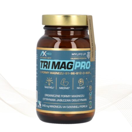 Magnez - TRI MAG PRO - 3 formy magnezu, B1, B6, B12, D3, BOR