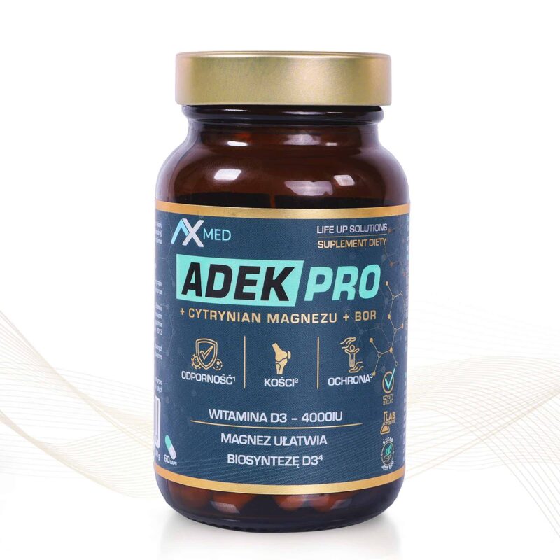 Kompleks witamin - ADEK PRO - witaminy A, D, E i K + cytrynian magnezu i bor
