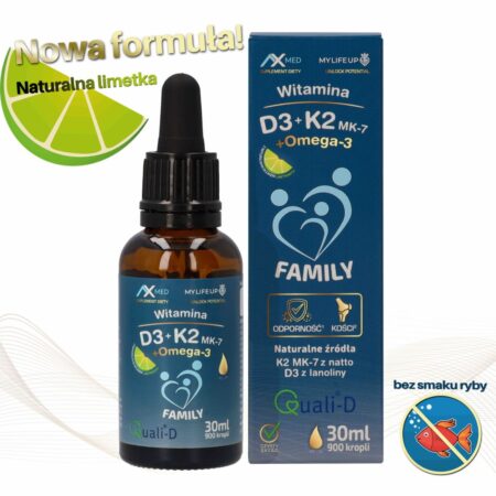 Witamina D3 + K2 MK-7 + Omega-3 (DHA i EPA) suplement diety w kroplach